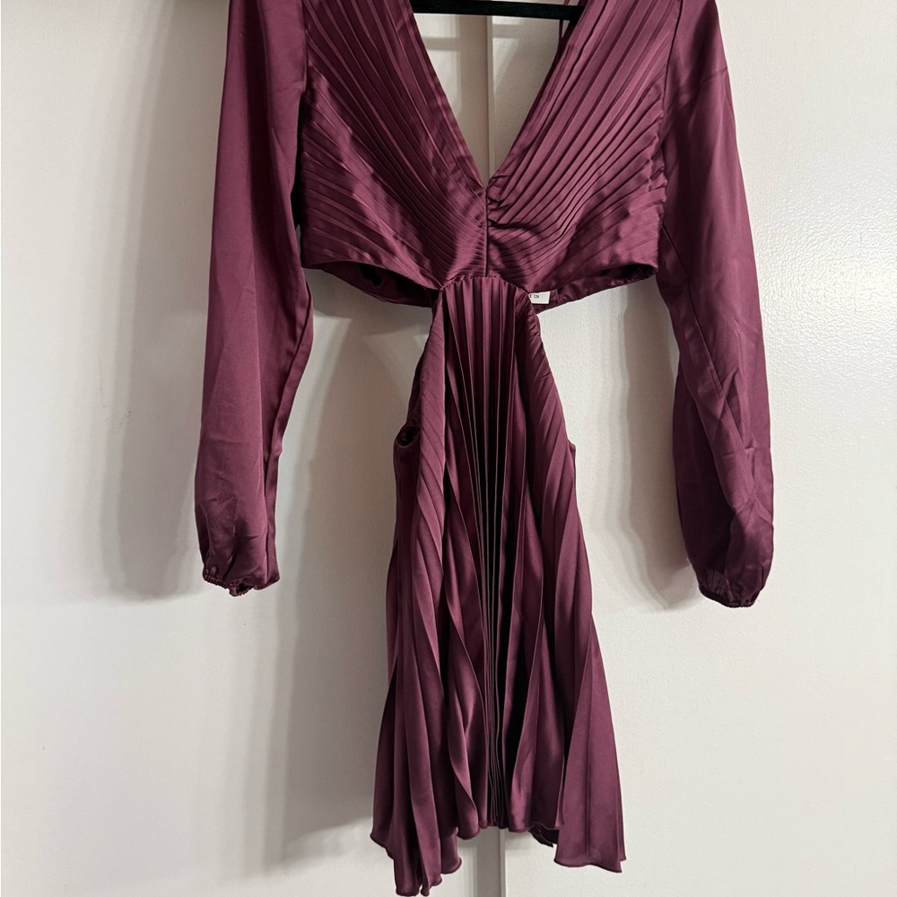 Abercrombie & Fitch Giselle Pleated Cutout Mini Dress